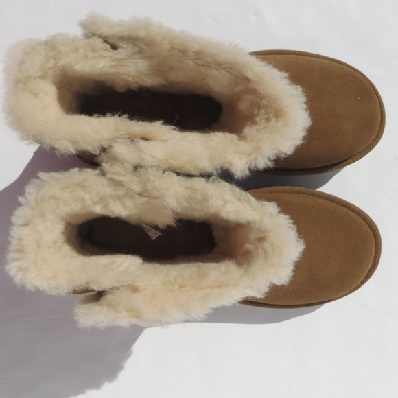 UGG Australia NEW Boots Classic Ugg Gem Mini Women's 10 CHE Chestnut NIB - Picture 10 of 14